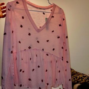 NWT Floral pink shirt